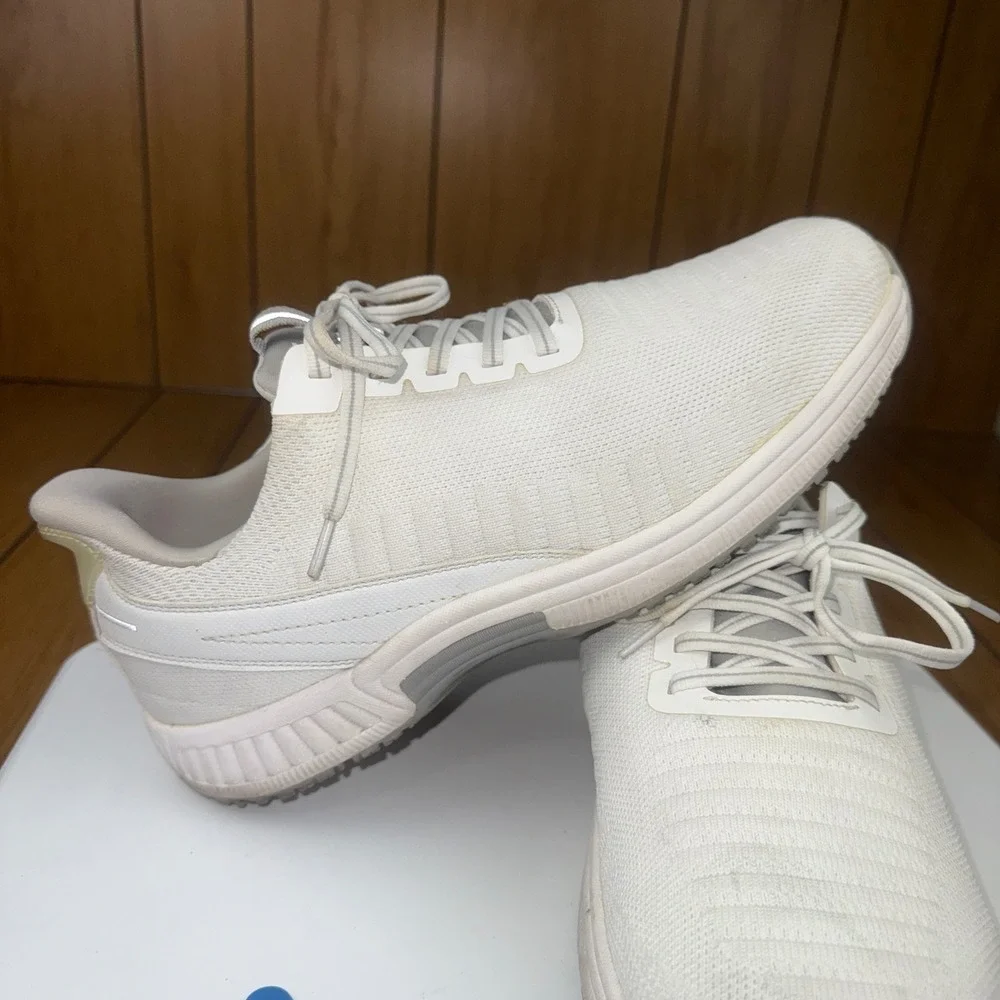 OrthoFeet Mens Wide Comfort Lace Up Athletic Sneakers Shoes‎ Size 10 2E White